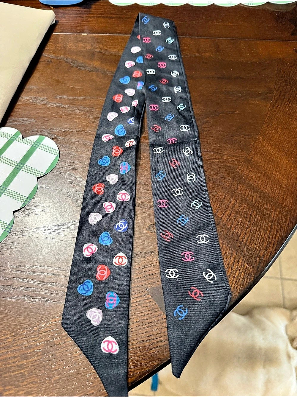 Patterned Tie Set Black Multicolor Like New